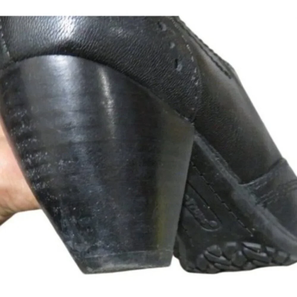 Bare traps Classic Black Quality Ruched leather stacked heel ankle boots